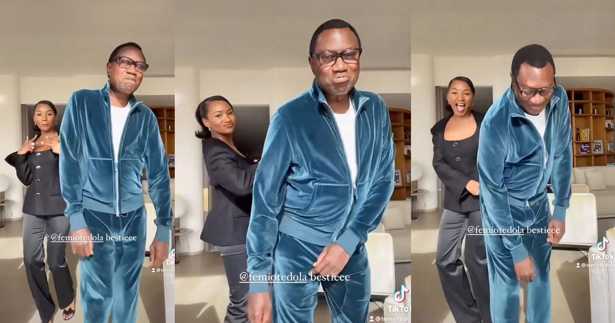 Billionaire businessman, Femi Otedola, shows off dancing skills in lovely new video with his daughter, Temi (WATCH)