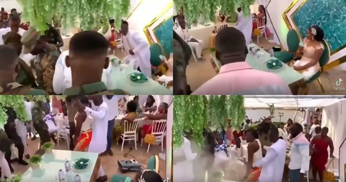 “Marriage never start, e don end” – Reactions as groom abandons his wife to dance with a guest at their wedding reception