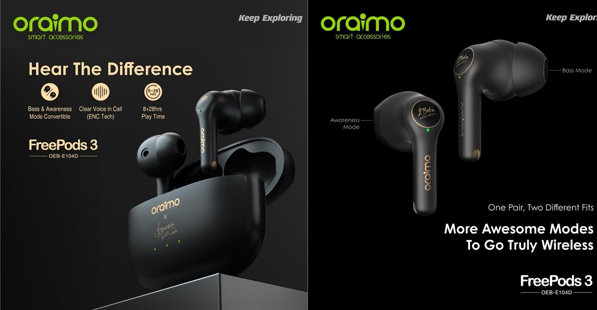 oraimo FreePods 3 comes with a first of its kind feature