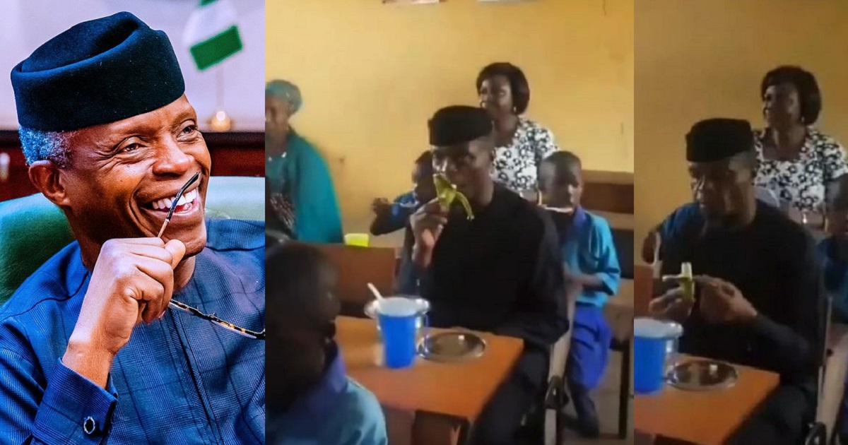 Yemi Osinbajo eating