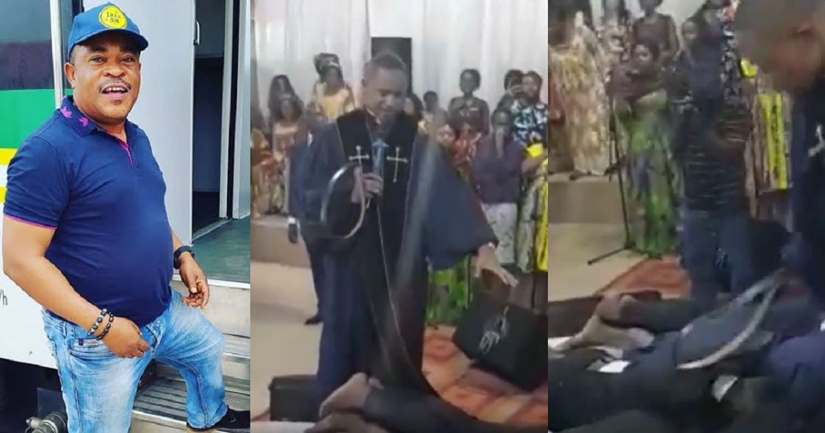 Actor, Victor Osuagwu reacts to viral video of a clergyman flogging his members on their butt (video)