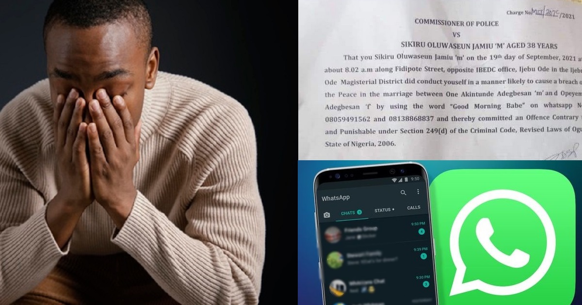 Man dragged to court for sending “Good Morning Babe” WhatsApp message to married woman in Ogun