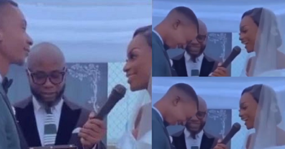 “Ikenna, Why Are You Crying?” – Bride Asks Groom who got emotional on their wedding day (Video)