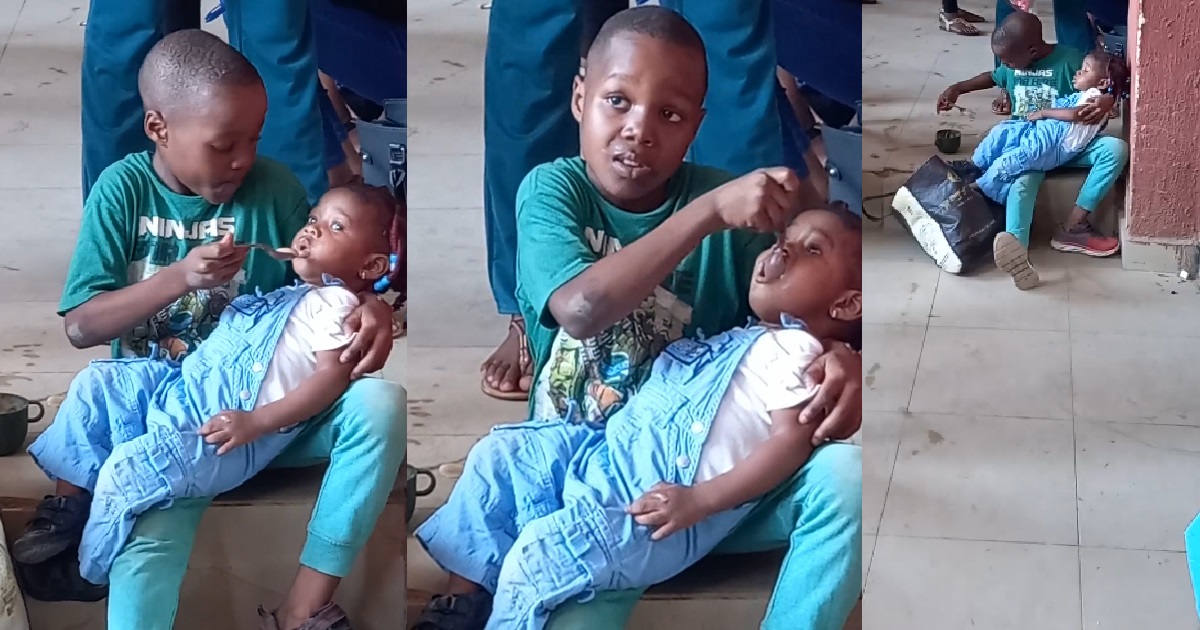 Little boy celebrated for taking care of his younger sister while their mom was away (Video)