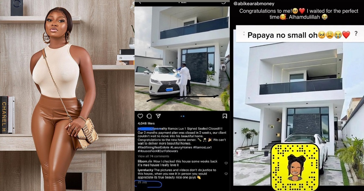“Please stop claiming my brother’s house as yours” – Influencer Abike called out over her alleged newly acquired luxury mansion
