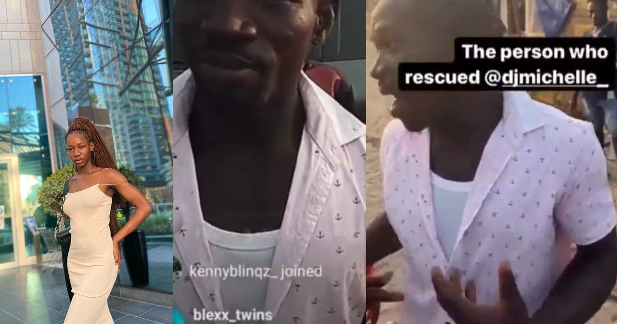 Man who rescued DJ Michelle after water swept her away at the beach speaks (video)