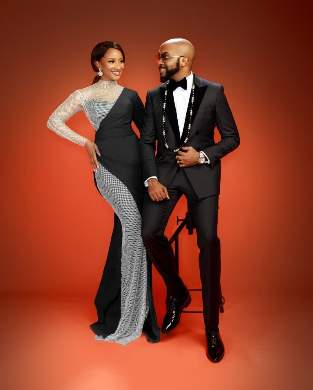 Banky W and Adesua celebrate