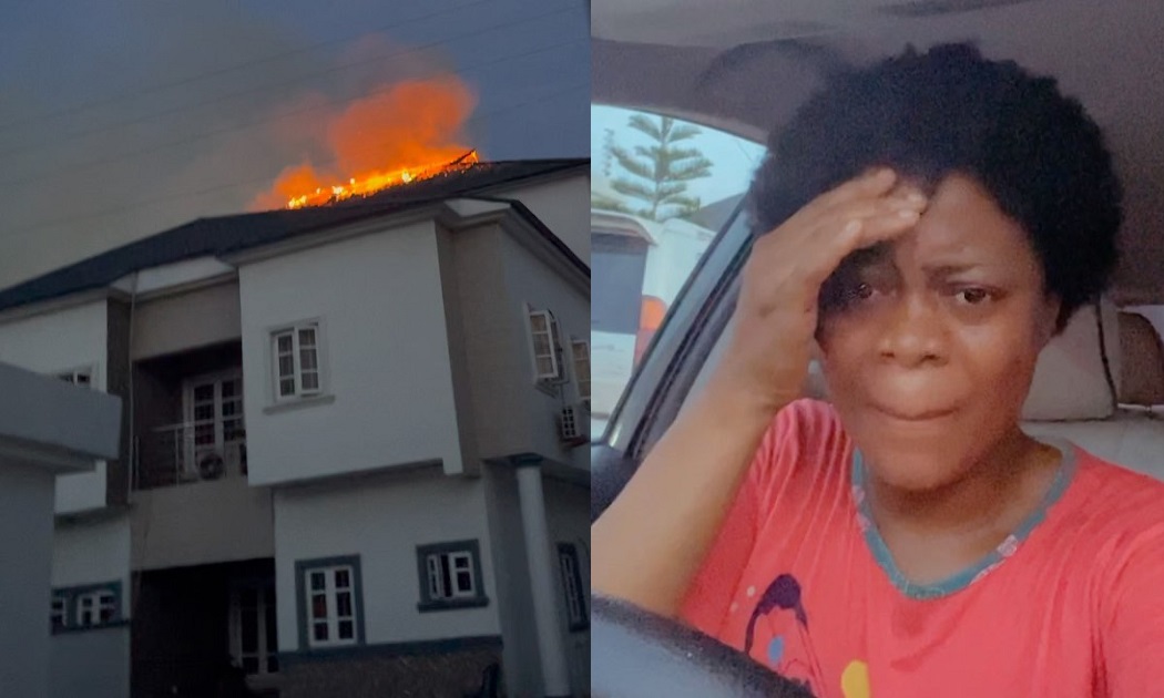 “Everything that I have worked for in this Lagos, gone within a second” – Didi Ekanem in tears as house and all valuable properties go up in flames in Lagos (Video)