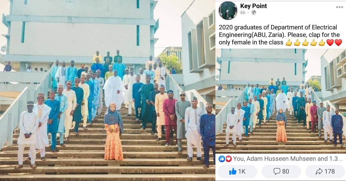 ABU University student celebrated for being the only female student in her class (Photo)