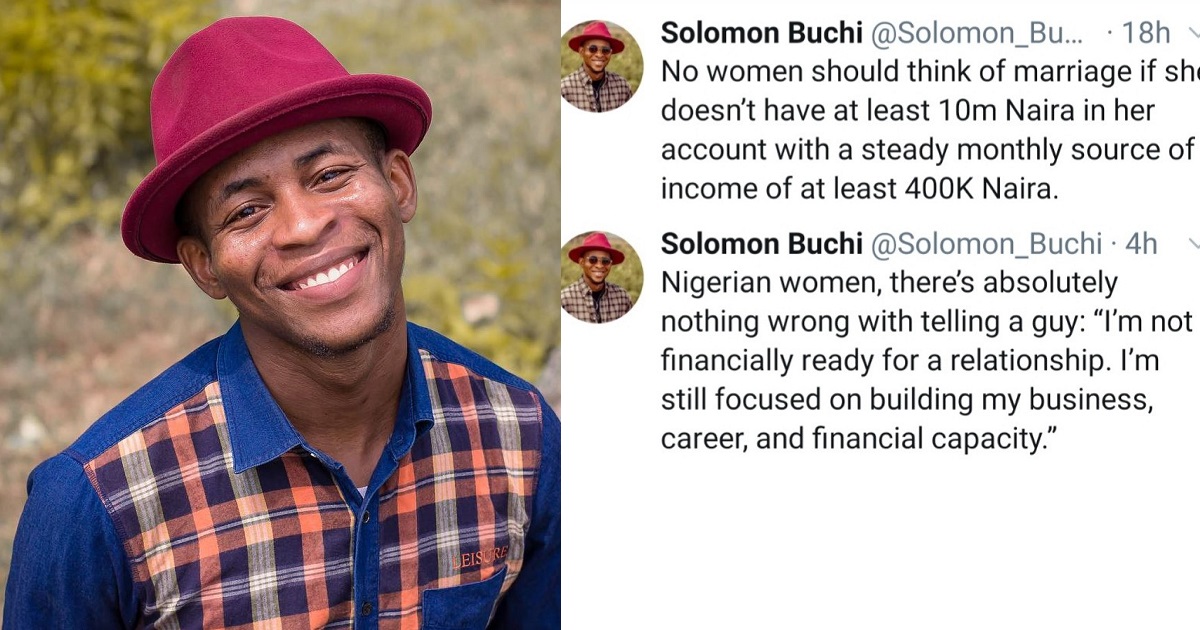 “No woman should get married without at least 10 million Naira savings” – Gender equality activist, Solomon Buchi