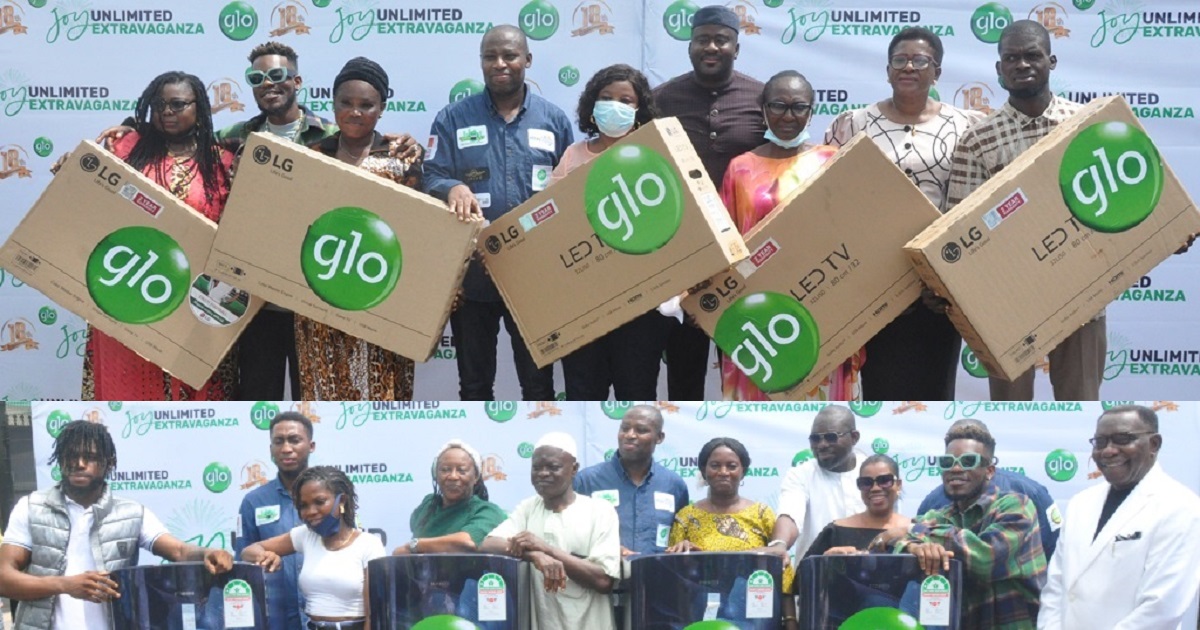 Excited winners receive Glo Joy Unlimited Extravaganza prizes