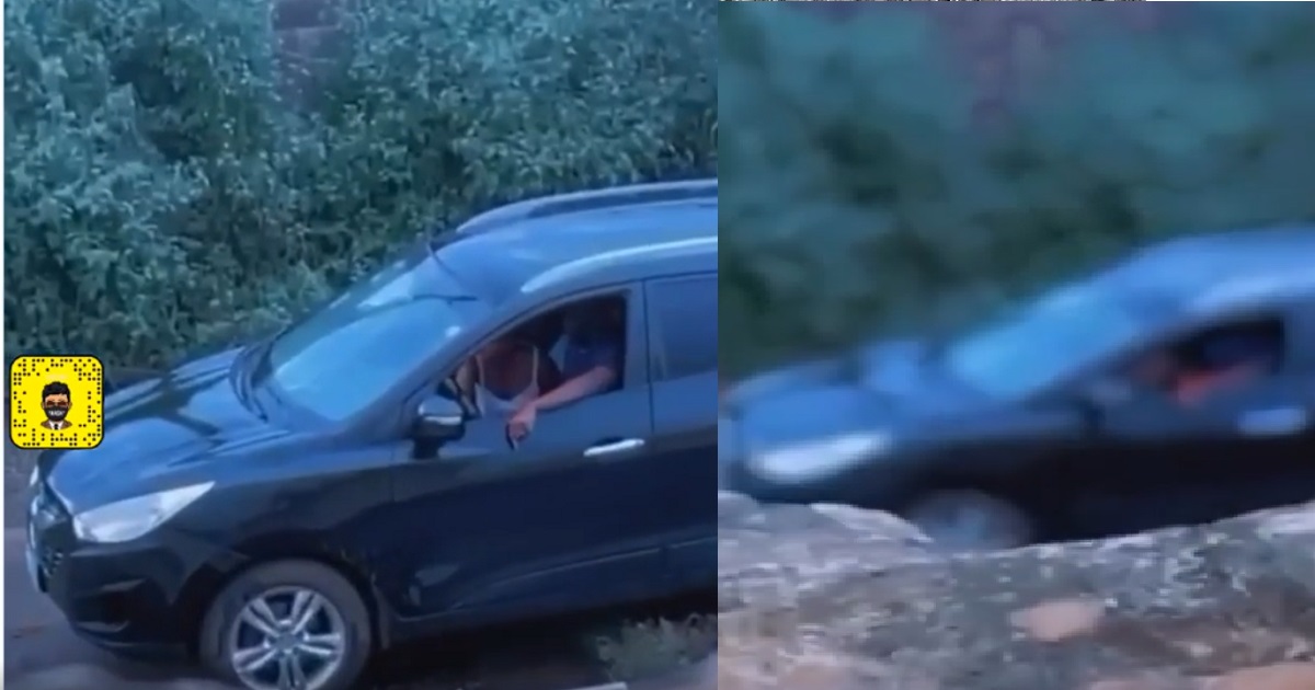 Woman captured on camera giving bl*wjob in a car (video)