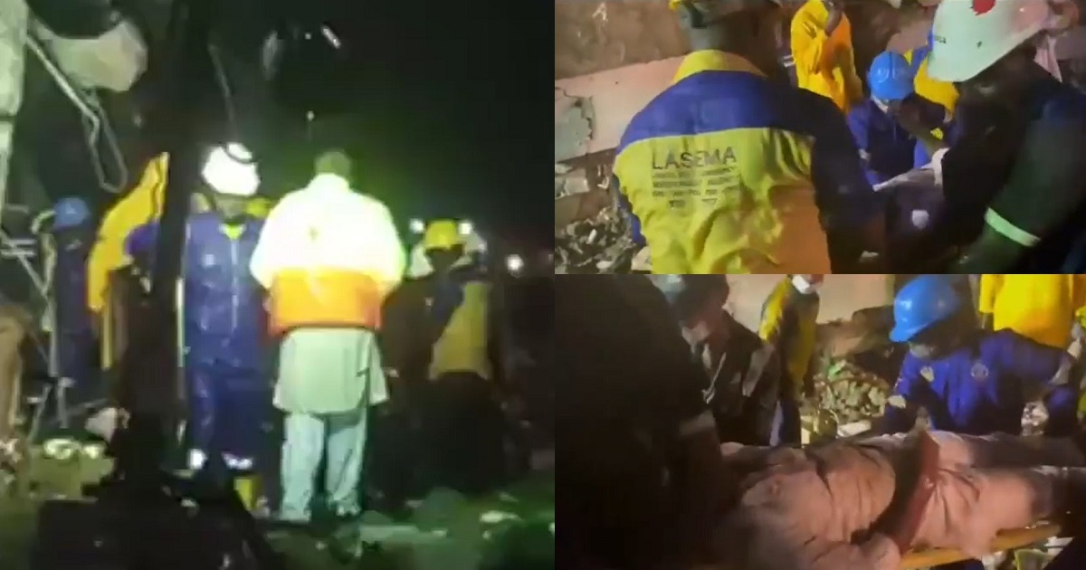 Video of man being rescued alive from the rubbles of Ikoyi 21-storey building collapse; death toll rises to four