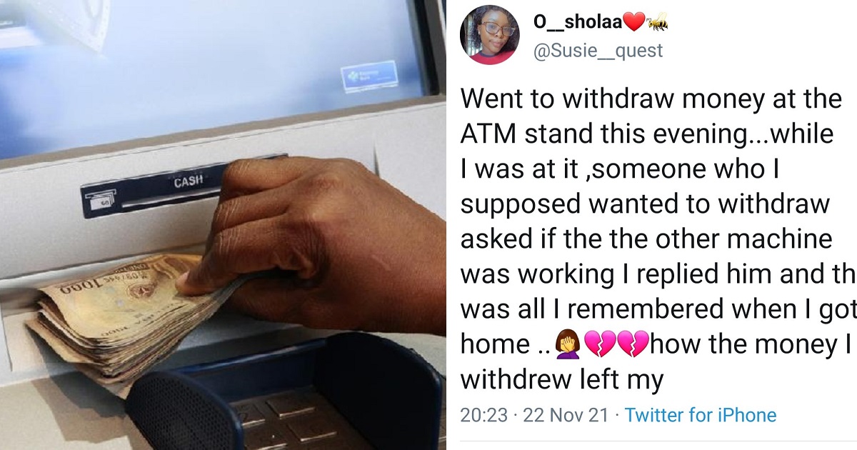 Woman narrates how she was hypnotized and all her money collected at an ATM stand