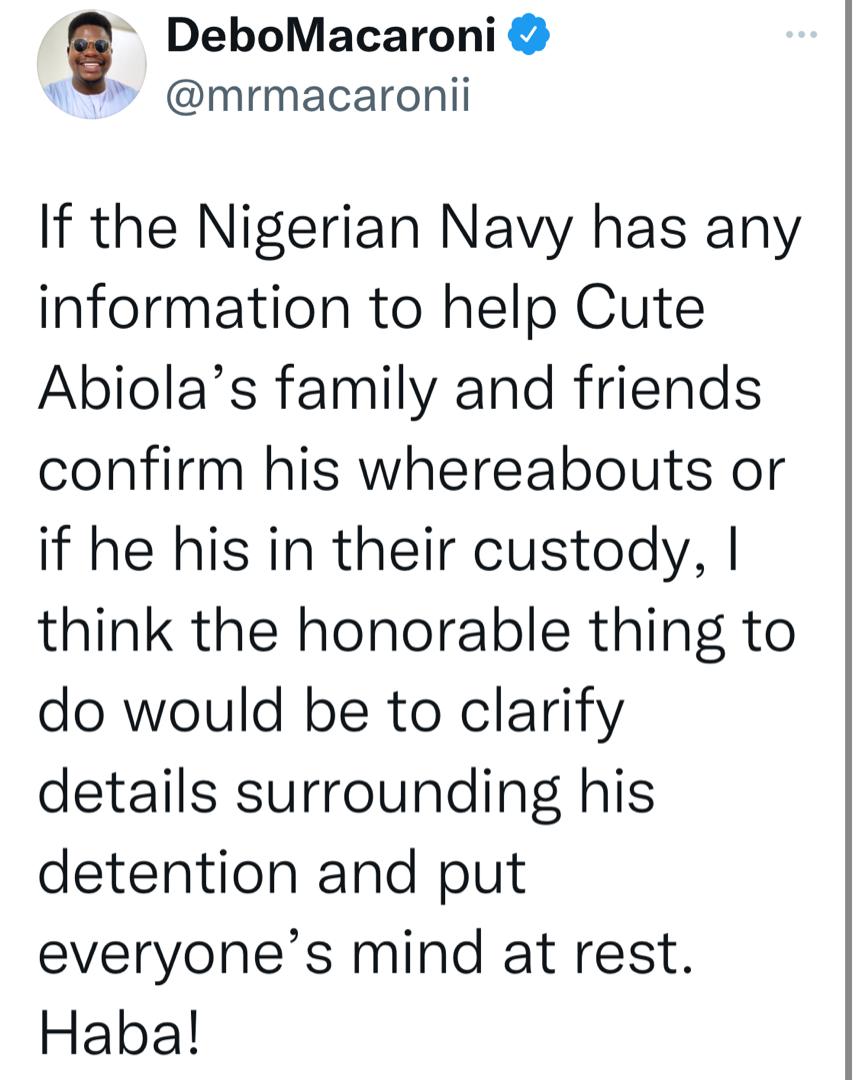 Who Is Cute Abiola? declared missing