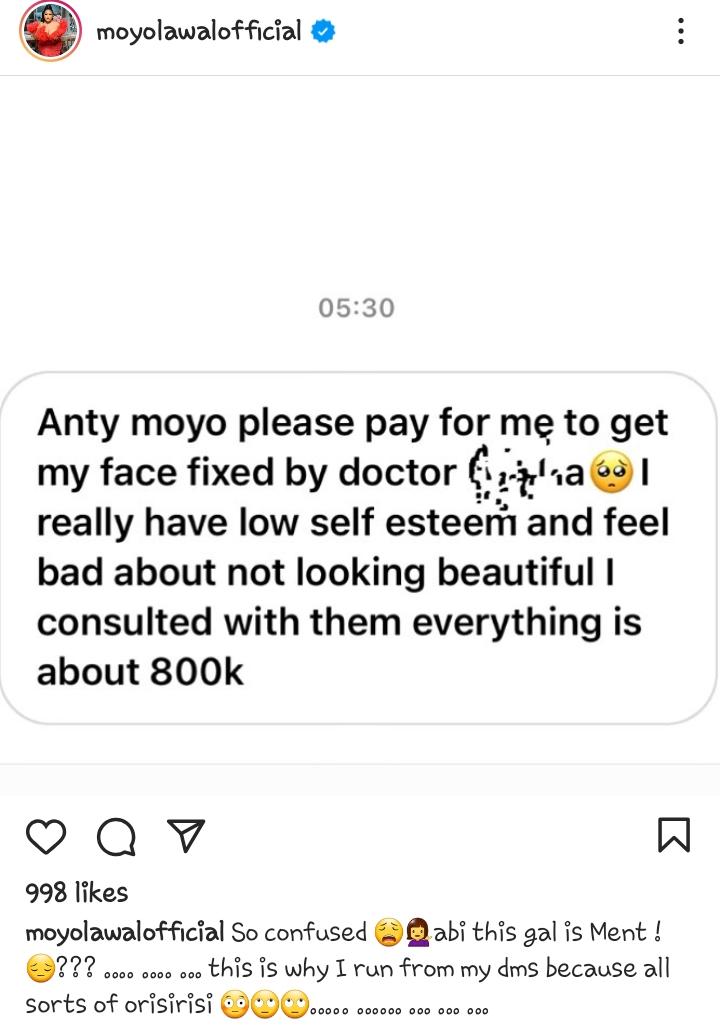 Moyo Lawal reacts 