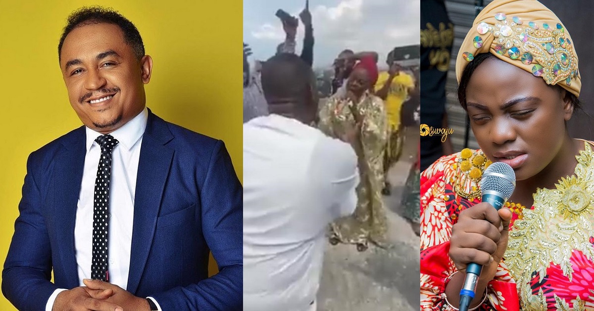 Daddy Freeze berates gospel singer, Yinka Alaseyori over a prayer session at the collapsed Ikoyi building