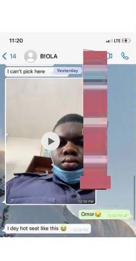 “I’m on a hot seat” – Chat of Cute Abiola with a friend days before he was detained by the Navy (screenshot&video) 4 abiola