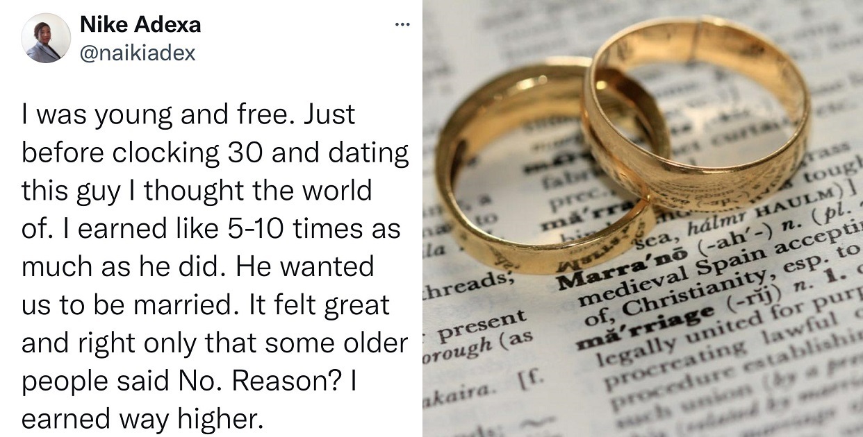“It is often dangerous when a woman marries down” – Woman who ignored her relatives’ advice to be with a man she earns more writes after her marriage failed