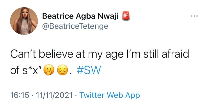 “At my age I’m still afraid of s3x” – BBNaija star, Beatrice reveals 4 btd