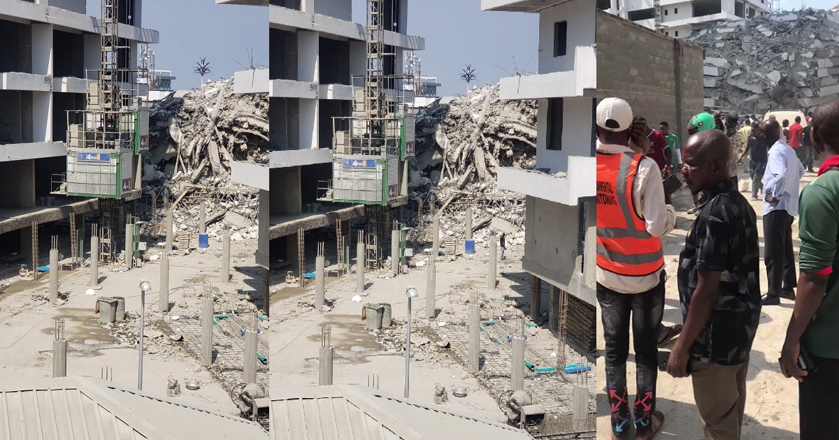 Just In: Many trapped as a 21-storey building collapses in Ikoyi, Lagos (Video)