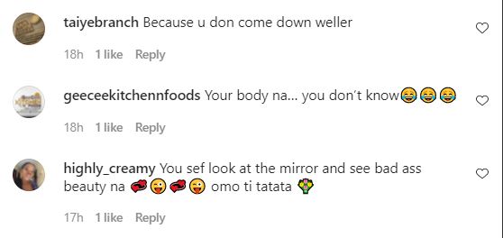 “The new body is a banger” –Fans reaction as actress, Eniola Badmus reveals guys that used to call her ‘badoo’ now calls her ‘baby girl’ 4 eeeefef