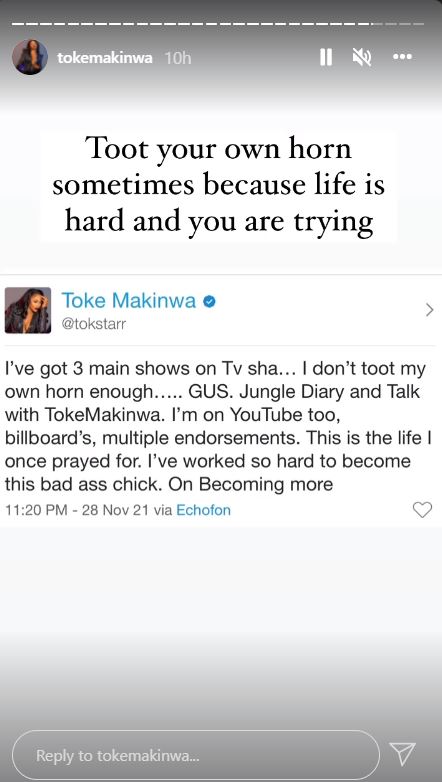 Toke Makinwa writes