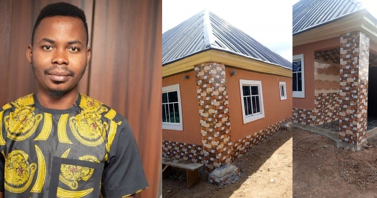 Nigerian man builds 4-bedroom house for his mother, shares emotional story about how his mother sacrificed a lot him and his siblings.