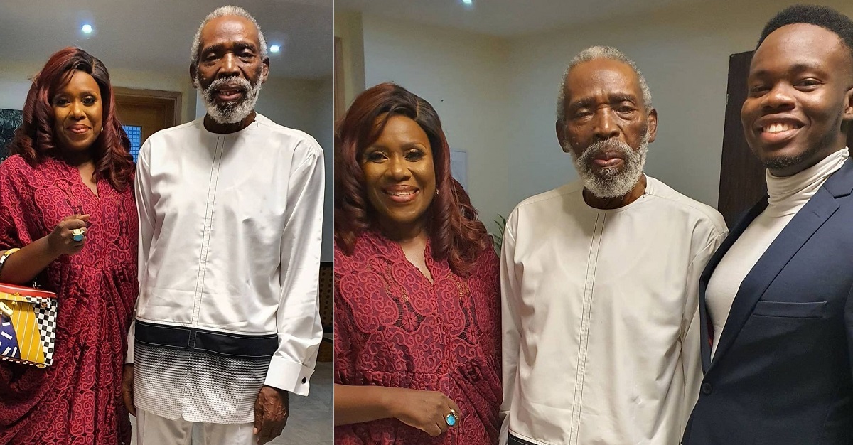 Actor Olu Jacobs steps out with his wife Joke Silva and son (photos)