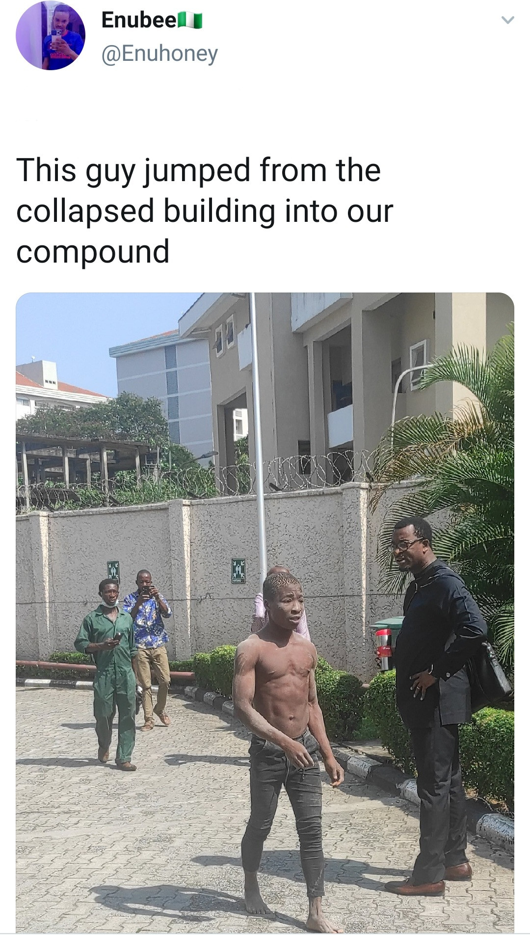 Ikoyi-Building Collapse : Boy survives by jumping from the storey building into another compound (Photos)