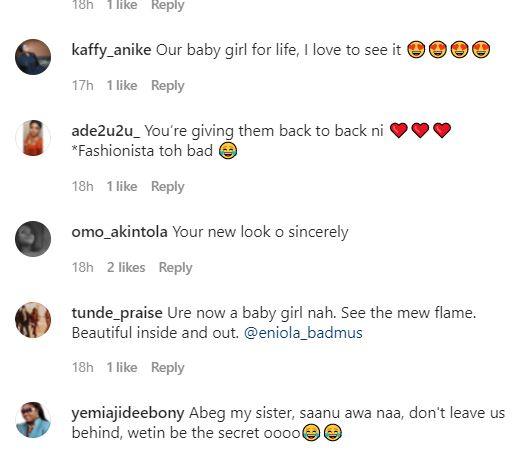 “The new body is a banger” –Fans reaction as actress, Eniola Badmus reveals guys that used to call her ‘badoo’ now calls her ‘baby girl’ 5 ssww
