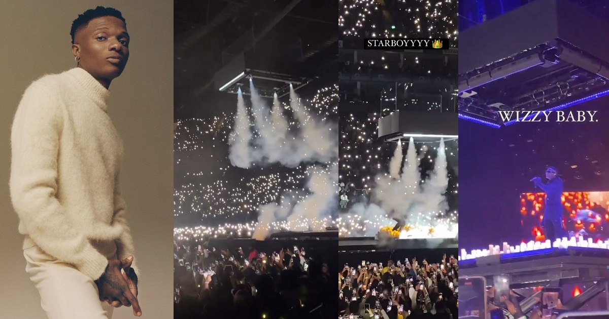 Checkout Wizkid’s grand entrance at his ‘Made in Lagos’ concert in O2 Arena, London (video)
