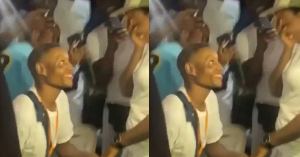 Moment corps member proposed to girlfriend at NYSC orientation camp in Ogun State (Video)