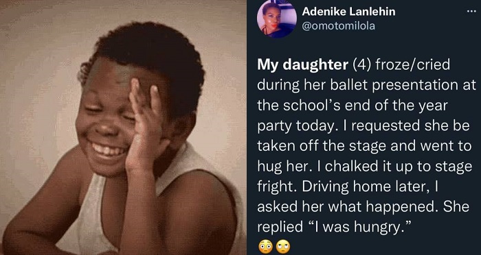 Nigerian lady reveals hilarious reason her daughter “froze and cried” during school presentation