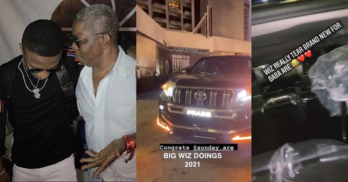 Doings! Wizkid surprises his Nigerian manager, Sunday Are with brand new 2020 Toyota Prado worth around N68m (Video)