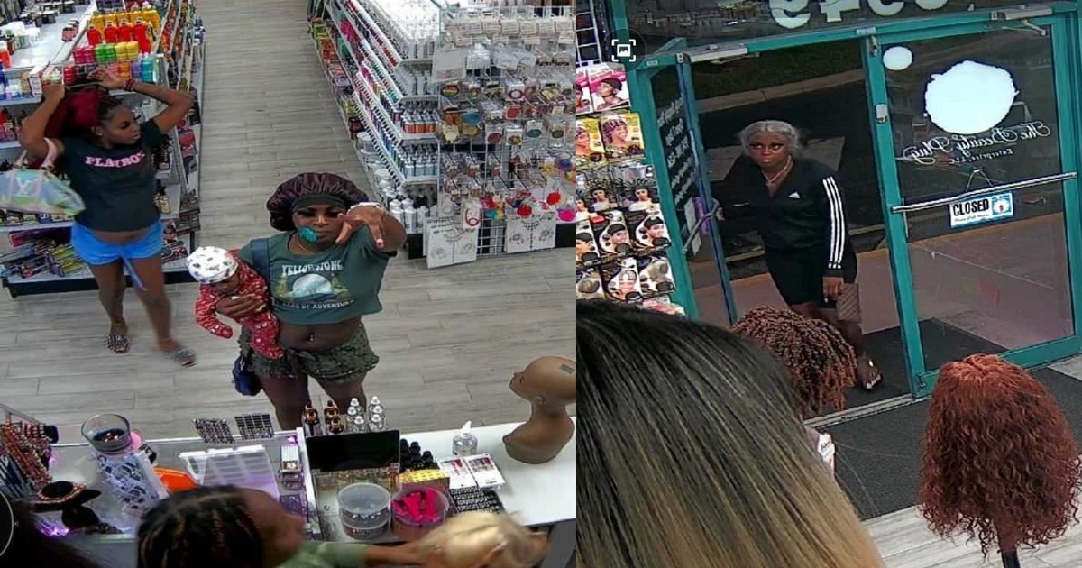 Heavily pregnant lady, nursing mother, and friend break into store, beat up attendant, cart away wigs
