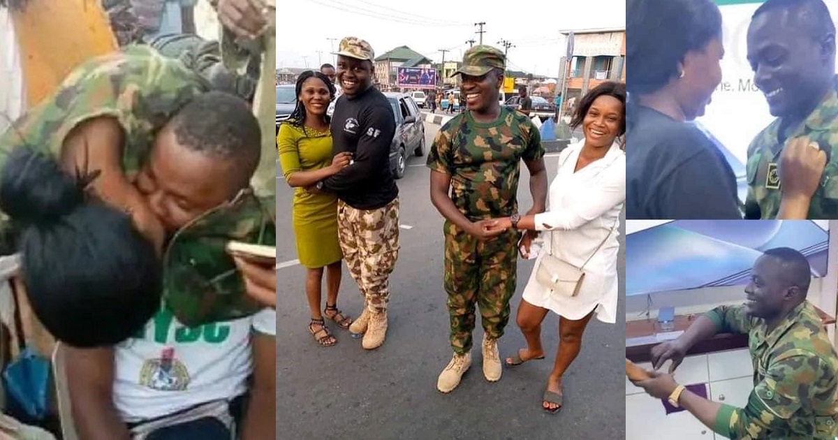Nigerians dig up old photos of male soldiers who proposed in their military uniform and weren’t detained after female soldier was detained for accepting proposal from corps member