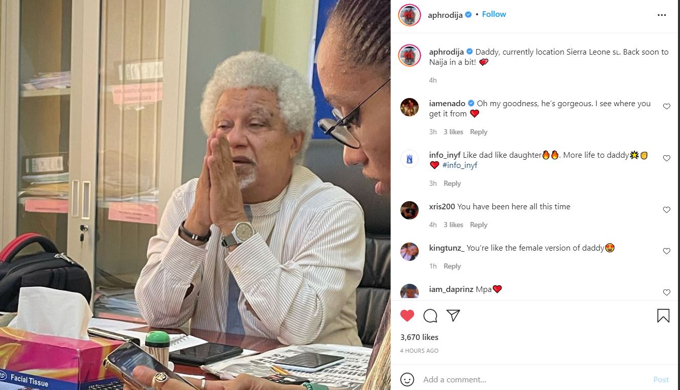 Singer, Aphrodija shares rare photo of her father 4 evcee