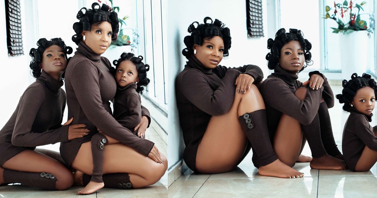 Actress, Ifeoma Nwafor adopts her house-help, shares adorable family photos