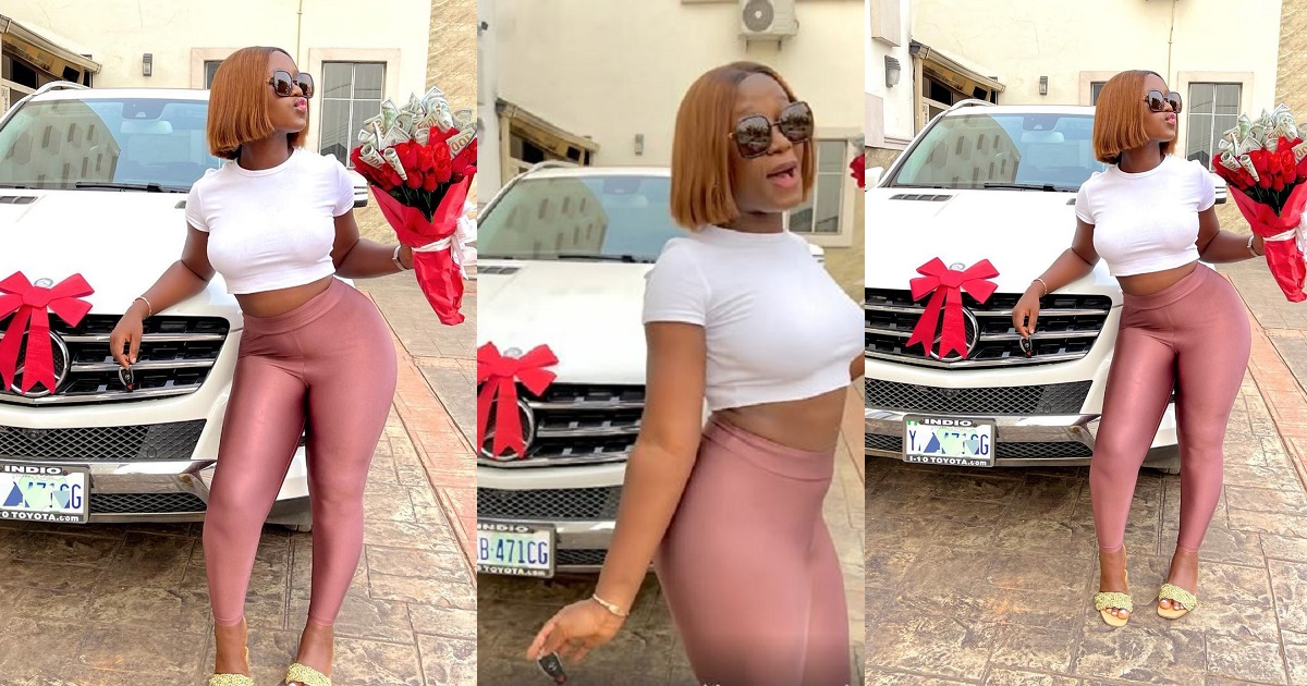 Actress, Luchy Donalds celebrates as she gets a Mercedes Benz as Christmas gift (video)