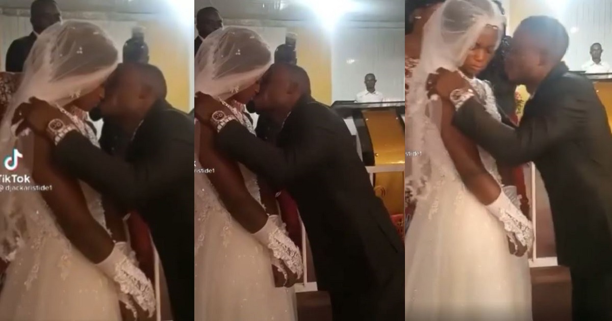 “Forced marriage” – Reactions as bride refuses to kiss her groom during their Wedding (video)