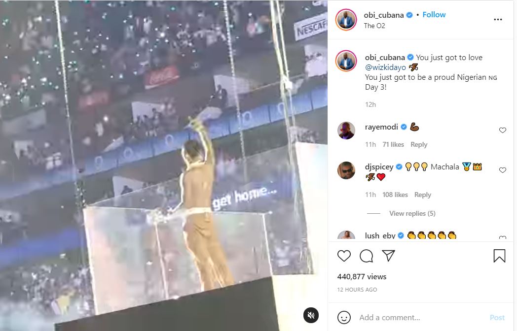 Moment Wizkid met Obi Cubana in London, hugged and thanked him for attending his concert (Video) 4 rvrv