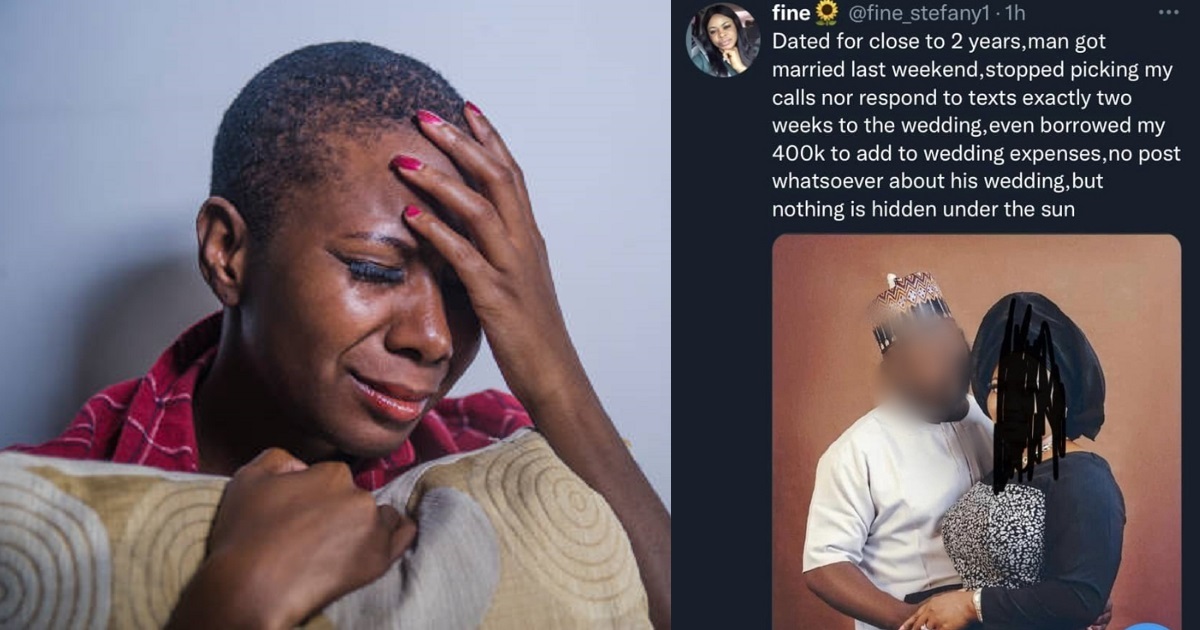 Lady calls out boyfriend of 2 years for allegedly borrowing money from her to wed another woman