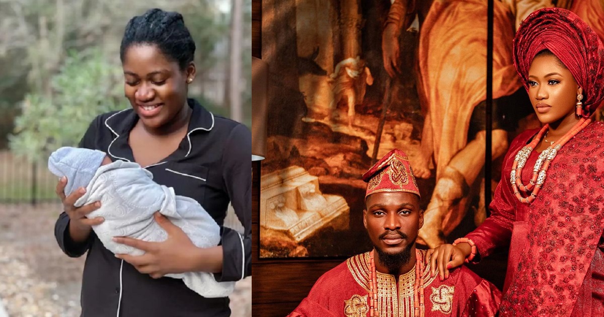 Adorable photo of reality TV star, Tobi Bakre’s wife and their baby boy