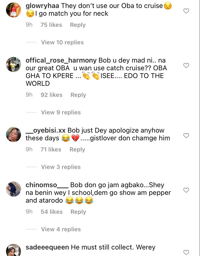 “Edo no be Lagos” – Reactions as Bobrisky tenders public apology after Benin people dragged him for asking their king to come and marry him (video) 7 B4