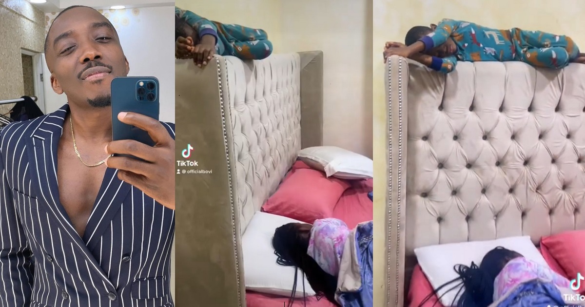 “Marvel found its new spiderman” – Bovi writes as he shares his son’s unique sleeping position (Video)