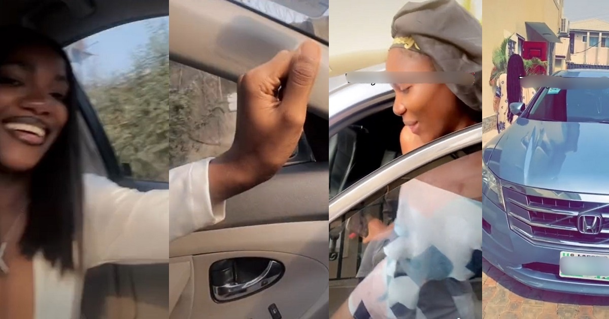 Days after going viral for “Fake Driving” Nigerian lady receives a brand new car as gift (Video)