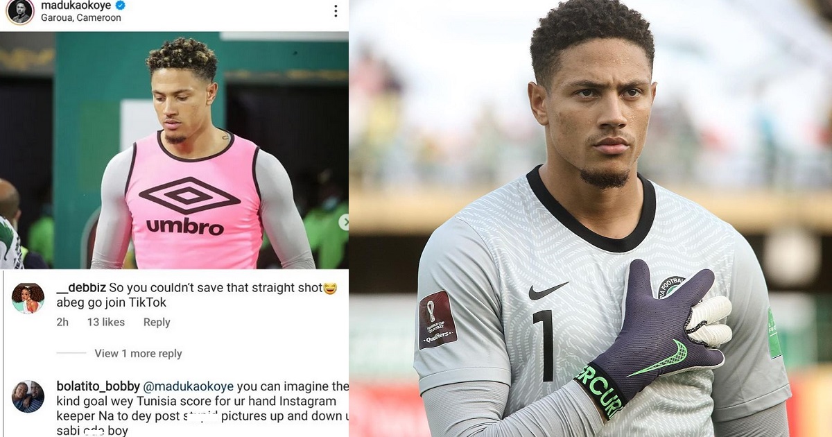 Furious Nigerians descend on Super Eagles goal keeper, Maduka Okoye’s Instagram page after Nigeria crashed out of AFCON 2021