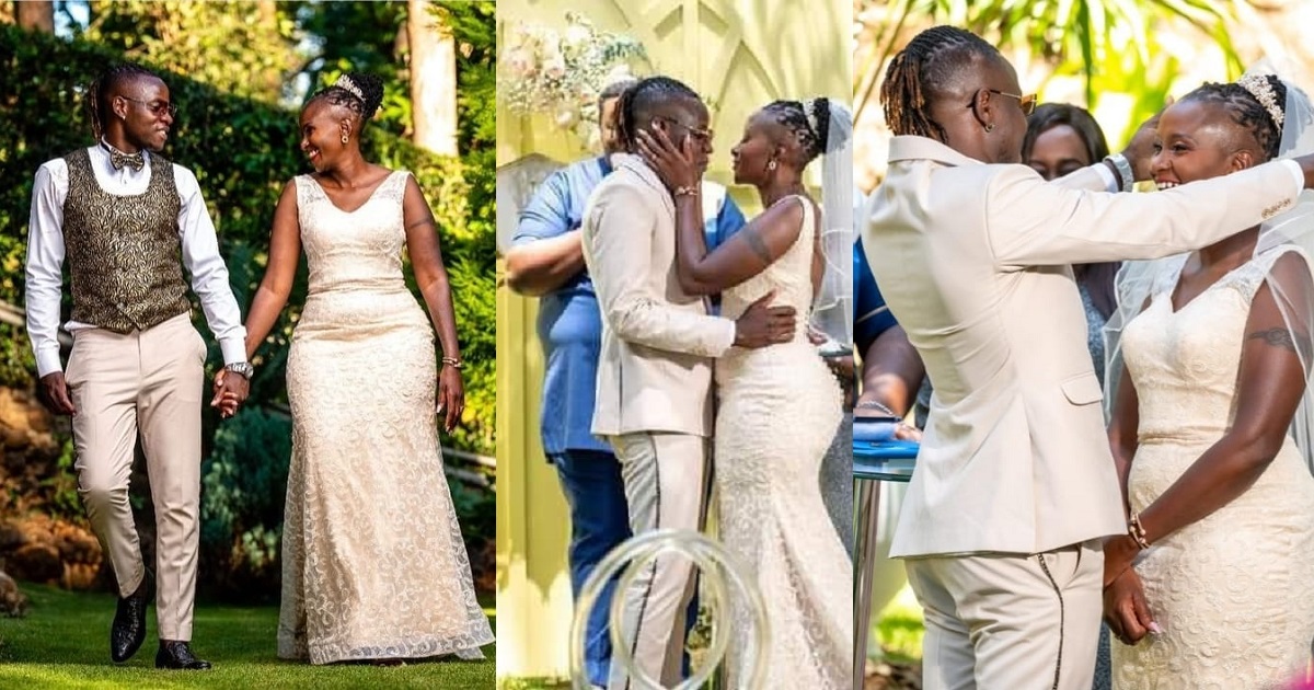 32-year-old Kenyan gospel musician weds his 51-year-old girlfriend (photos)