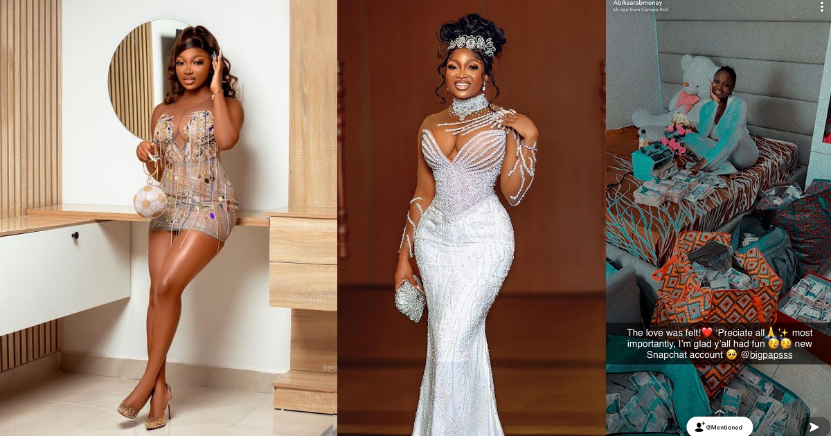 Popular influencer, Papaya Ex flaunts wads of cash she was sprayed on her birthday (Video)